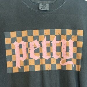 PETTY Comfort Colors Tee with Checkered Graphic